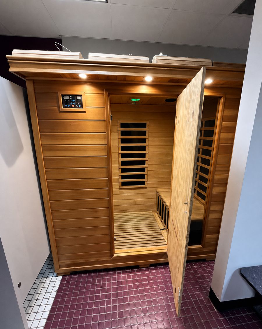 Infrared sauna in the locker room at Richmond Athletic Club